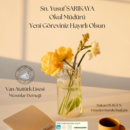 Yeni göreviniz hayırlı olsun